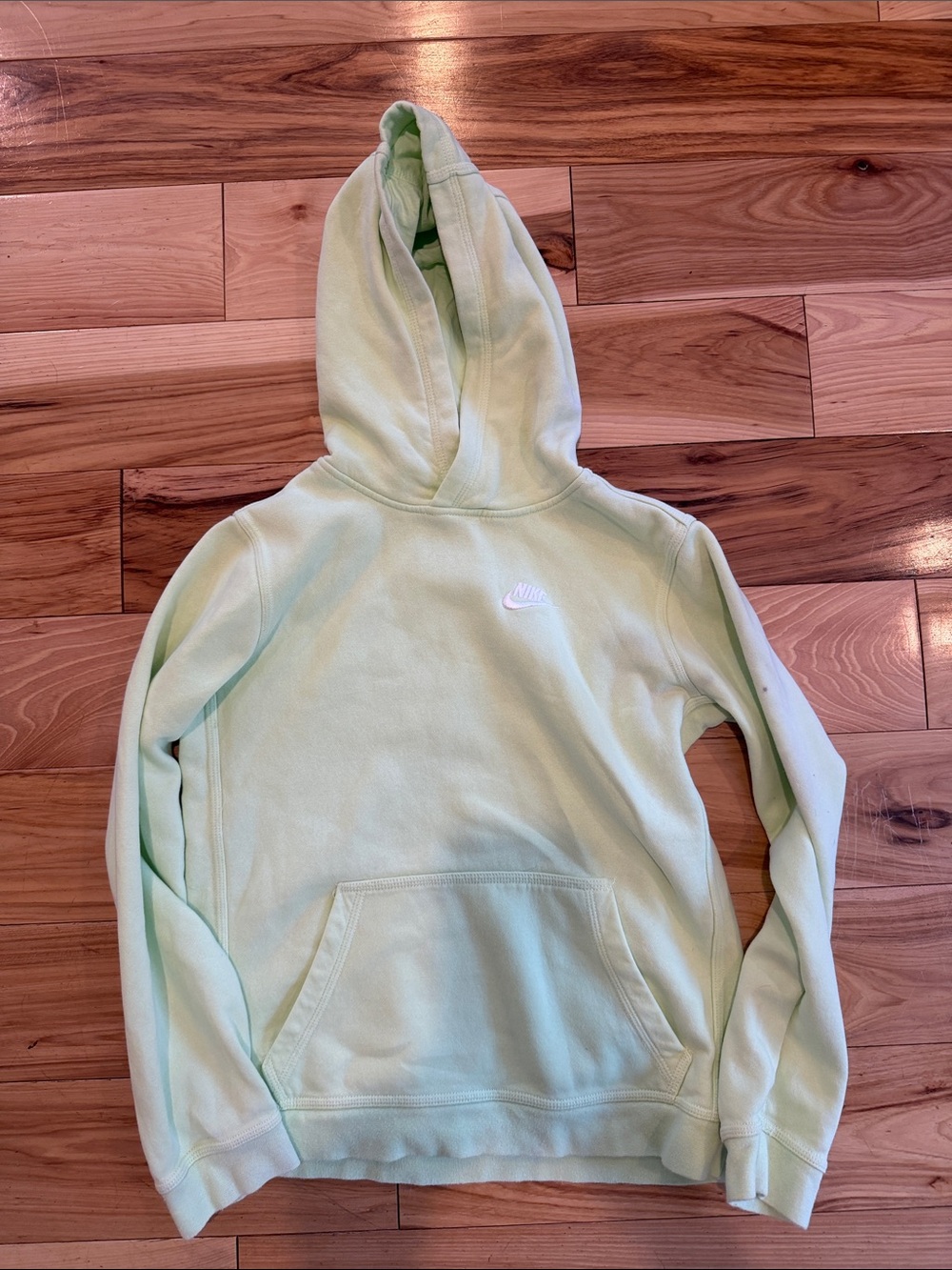 Nike Pale Green Pullover Hoodie with White Swoosh
